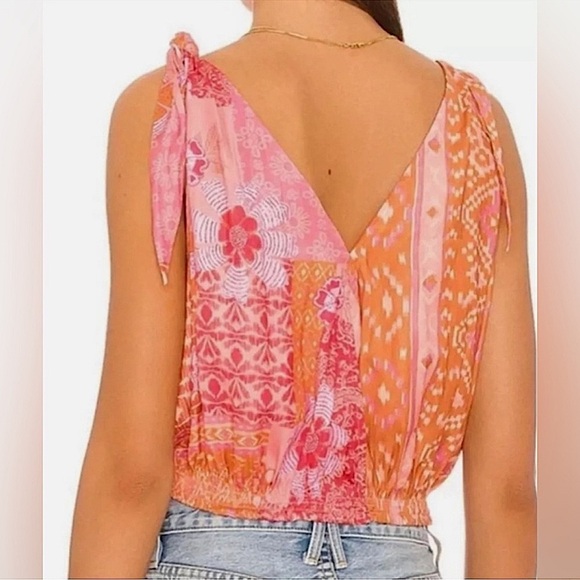 Free People NEW Tied to You Tank Size XS Color: Lemonade - Picture 4 of 13